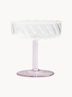 Copas pompadour de champán artesanales de vidrio borosilicato Twirl, 2 uds.