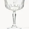 Copas pompadour de champán de cristal con relive Opera, 6 uds.