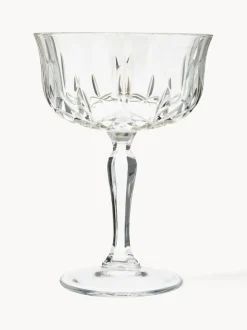 Copas pompadour de champán de cristal con relive Opera, 6 uds.