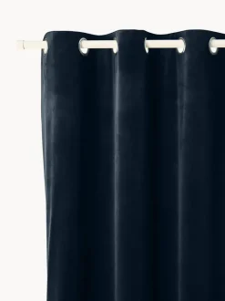 Cortinas oscurecedoras de terciopelo con ojales Rush, 2 uds.