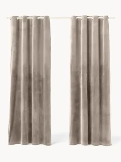 Cortinas oscurecedoras de terciopelo con ojales Rush, 2 uds.