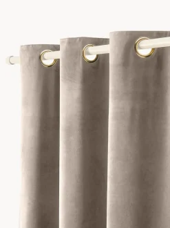 Cortinas oscurecedoras de terciopelo con ojales Rush, 2 uds.