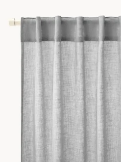 Cortinas semitransparente con cinta de lazo Gardine Ibiza, 2 uds.