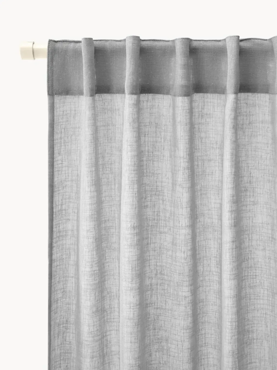 Cortinas semitransparente con cinta de lazo Gardine Ibiza, 2 uds.