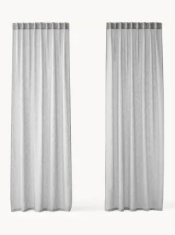 Cortinas semitransparente con cinta de lazo Gardine Ibiza, 2 uds.