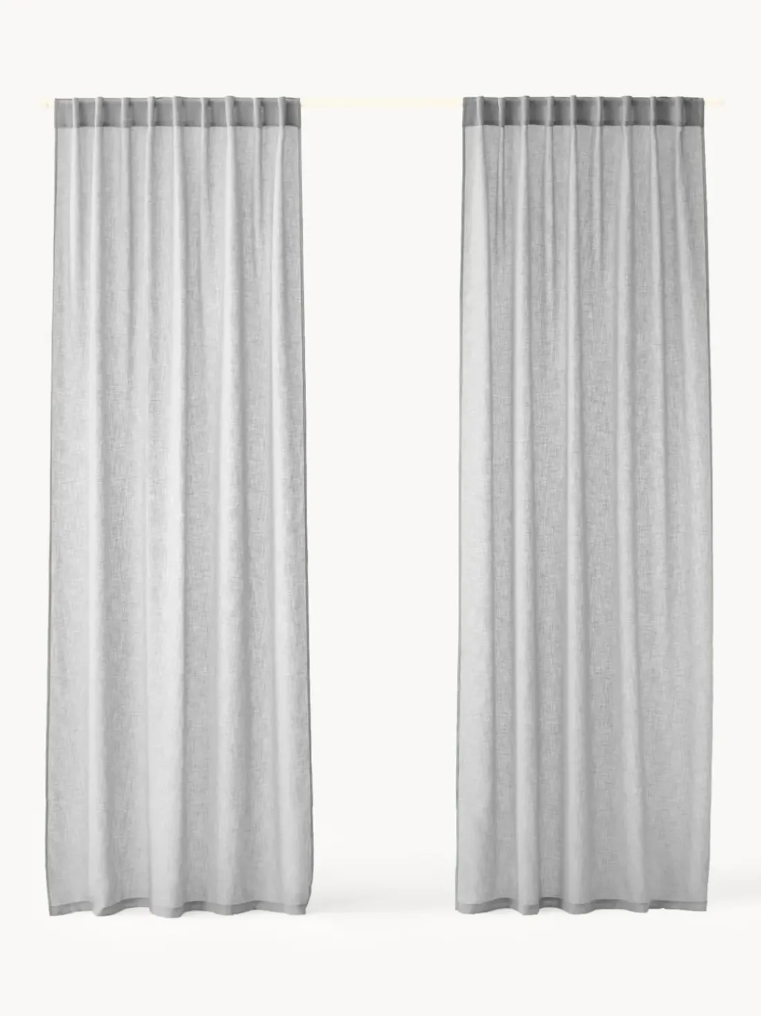 Cortinas semitransparente con cinta de lazo Gardine Ibiza, 2 uds.