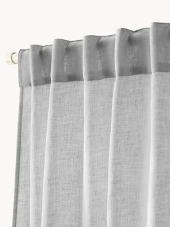 Cortinas semitransparente con cinta de lazo Gardine Ibiza, 2 uds.