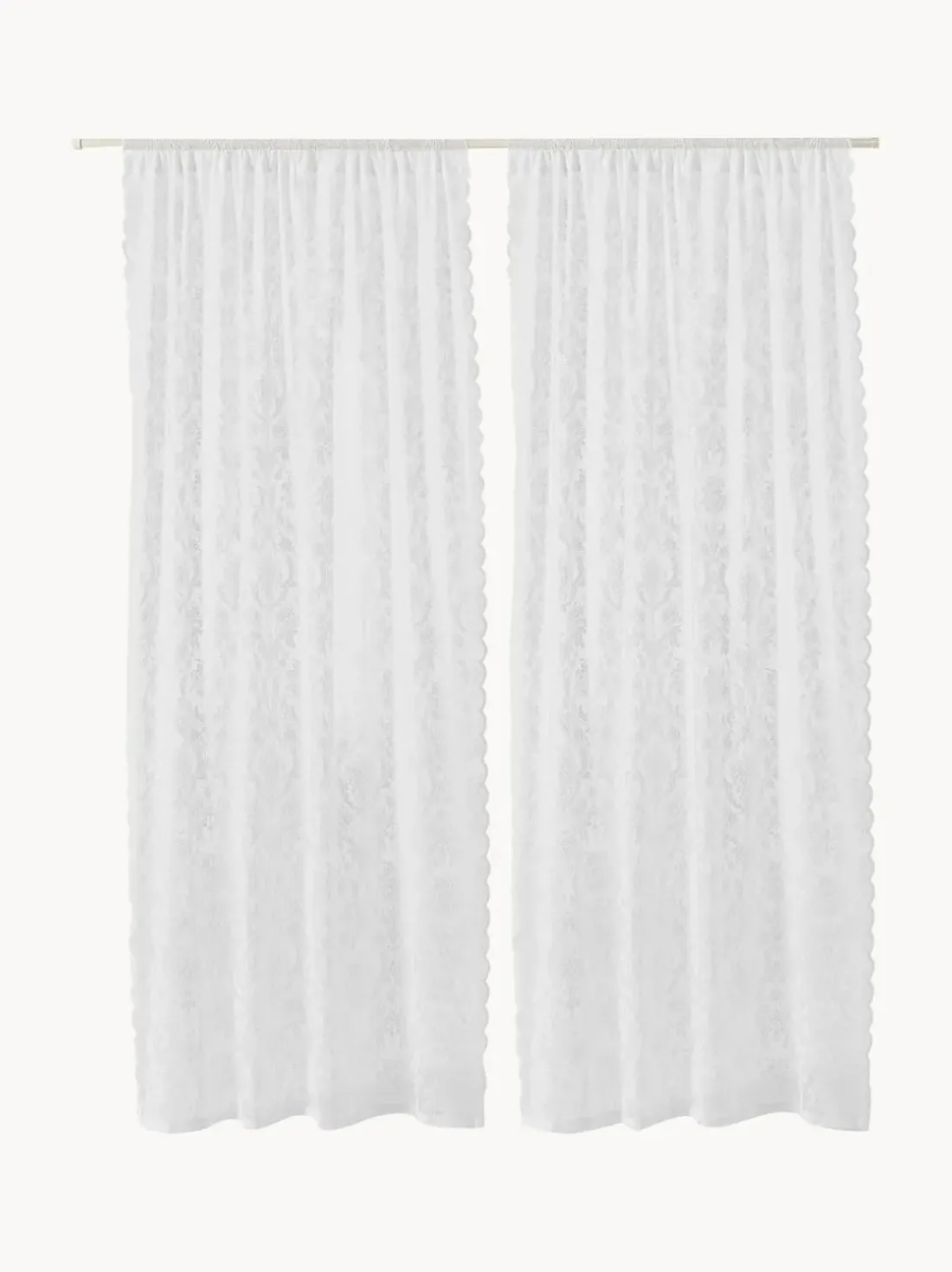 Cortinas transparentes con dobladillo Lacina, 2 uds.