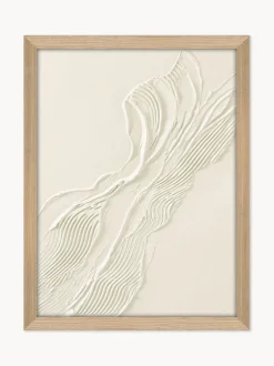Cuadro en lienzo enmarcado pintado a mano Beige Heritage