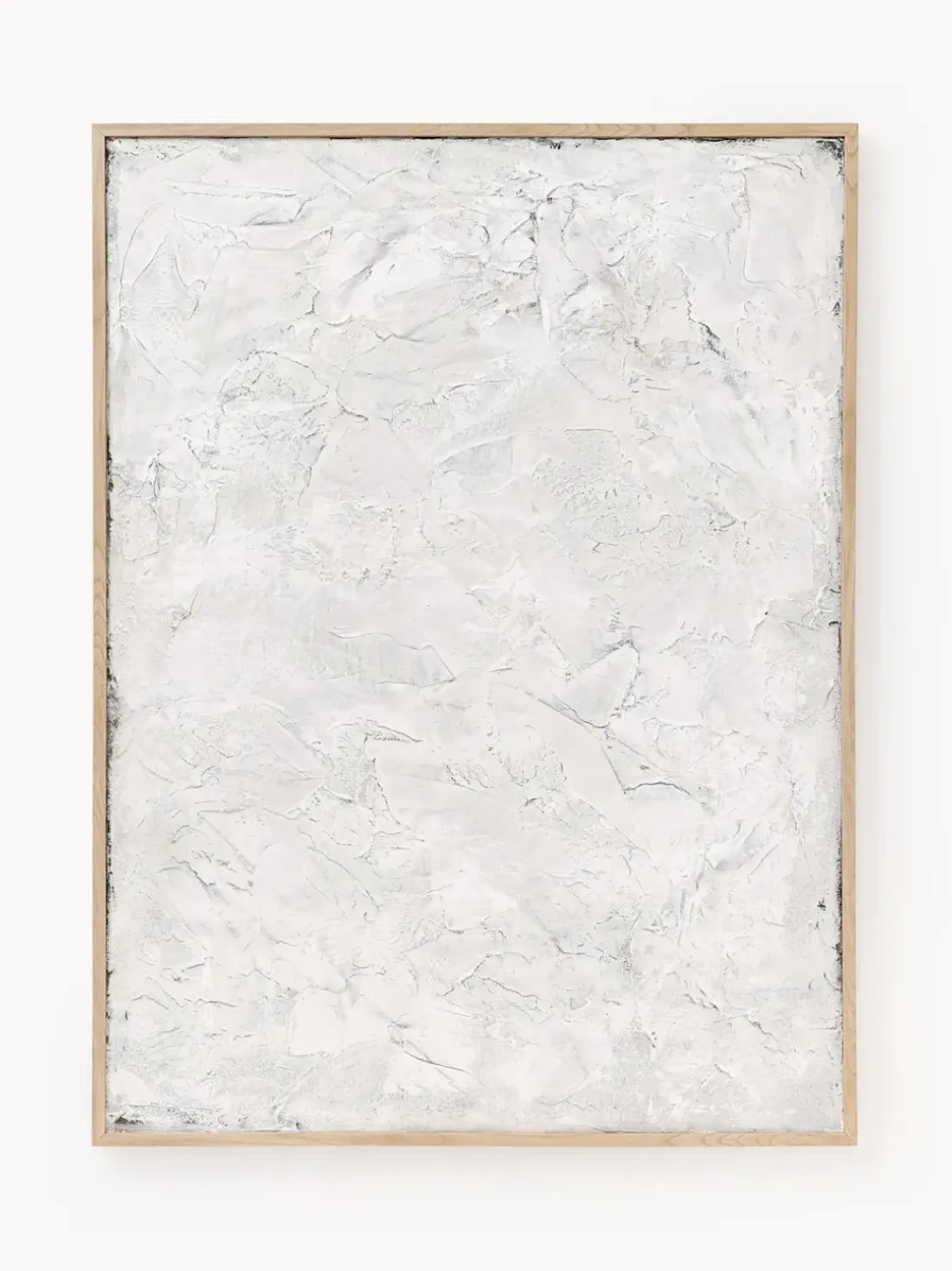 Cuadro en lienzo pintado a mano Simple Living, marco de madera