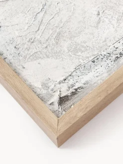 Cuadro en lienzo pintado a mano Simple Living, marco de madera