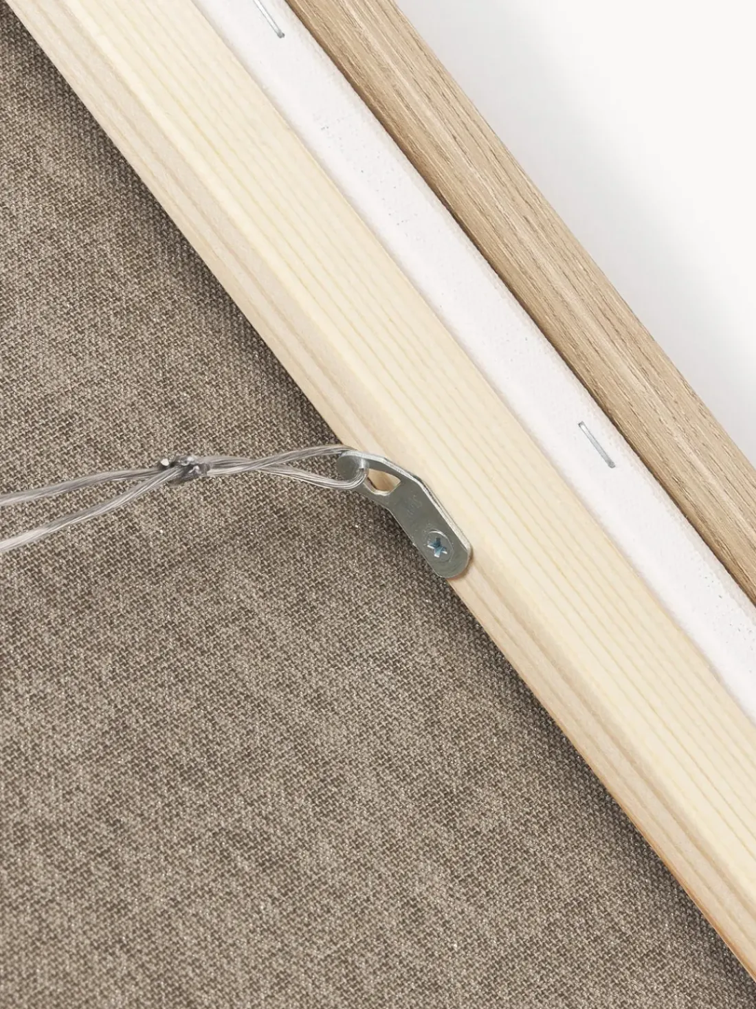 Cuadro en lienzo pintado a mano Simple Living, marco de madera