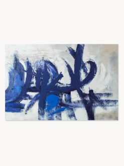 Cuadro en lienzo pintado a mano Blue Stroke