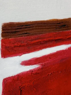 Cuadro en lienzo pintado a mano Racing Red, marco de madera