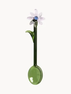 Cucharas artesanales de vidrio borosilicato Flora, 2 uds.
