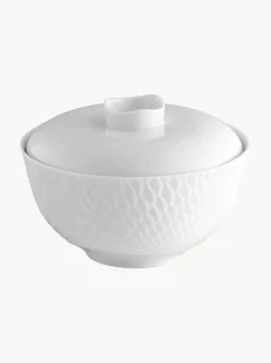Cuenco con tapa artesanal con relieves Wellenspiel