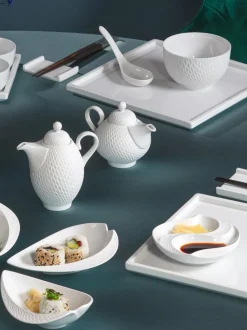 Cuenco con tapa artesanal con relieves Wellenspiel