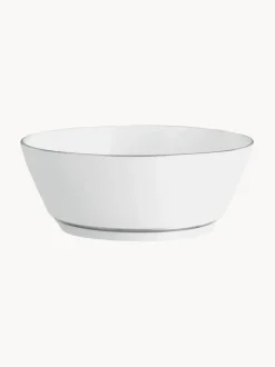 Cuencos artesanales de porcelana con borde platino pintado a mano Vitruv, 2 uds.