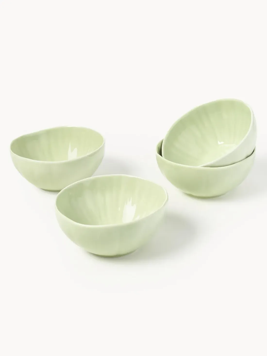 Cuencos de porcelana con relieves Sali, 4 uds.