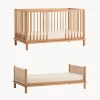 Cuna cama infantil extensible de madera de roble Latitude, 70 x 140 cm