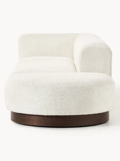 Diván modular de borreguillo bouclé con reposapiés Natalie