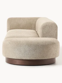 Diván modular de borreguillo bouclé con reposapiés Natalie