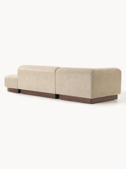 Diván modular de borreguillo bouclé con reposapiés Natalie