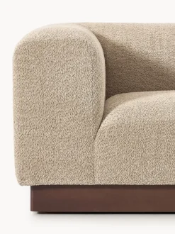 Diván modular de borreguillo bouclé con reposapiés Natalie