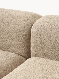 Diván modular de borreguillo bouclé con reposapiés Natalie