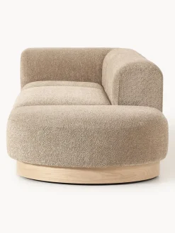 Diván modular de borreguillo bouclé con reposapiés Natalie
