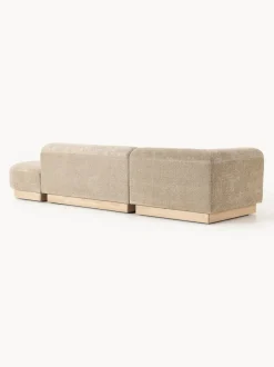 Diván modular de borreguillo bouclé con reposapiés Natalie