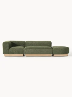 Diván modular de borreguillo bouclé con reposapiés Natalie