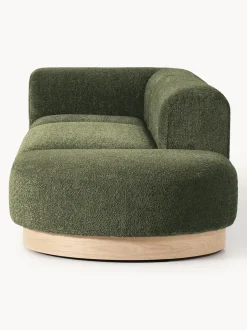 Diván modular de borreguillo bouclé con reposapiés Natalie