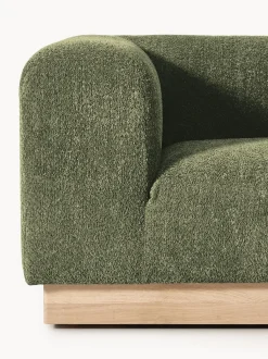 Diván modular de borreguillo bouclé con reposapiés Natalie