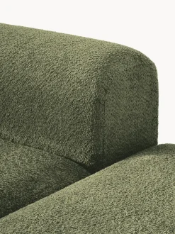 Diván modular de borreguillo bouclé con reposapiés Natalie