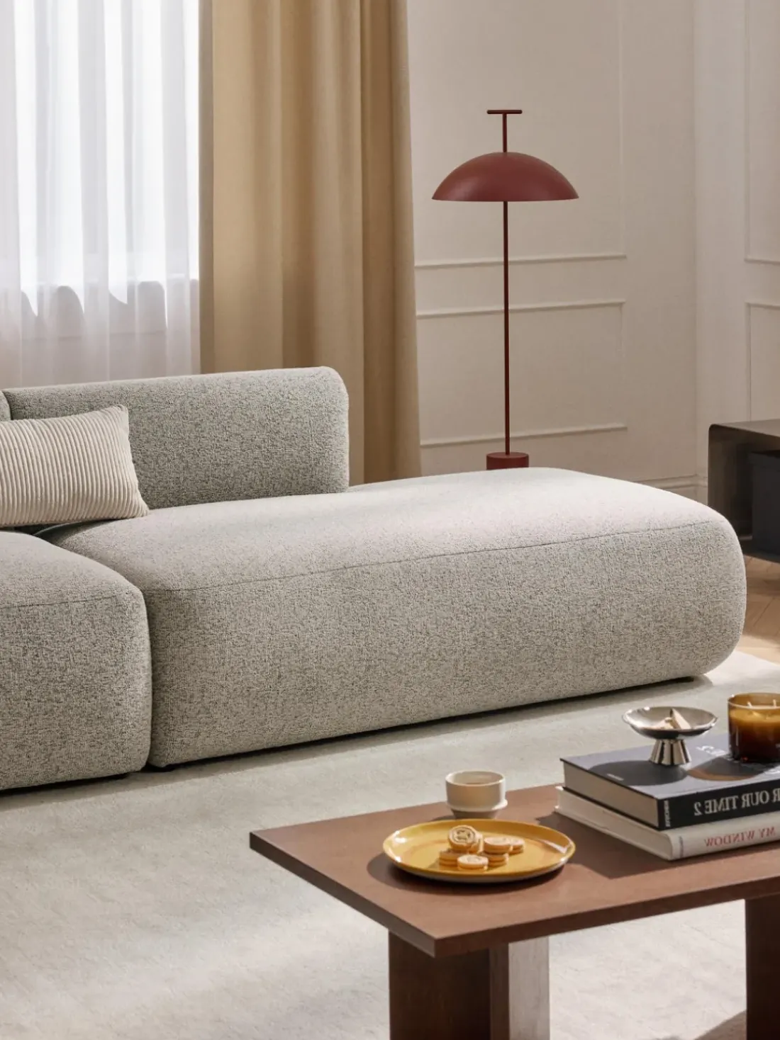 Diván modular en tejido bouclé Sofia