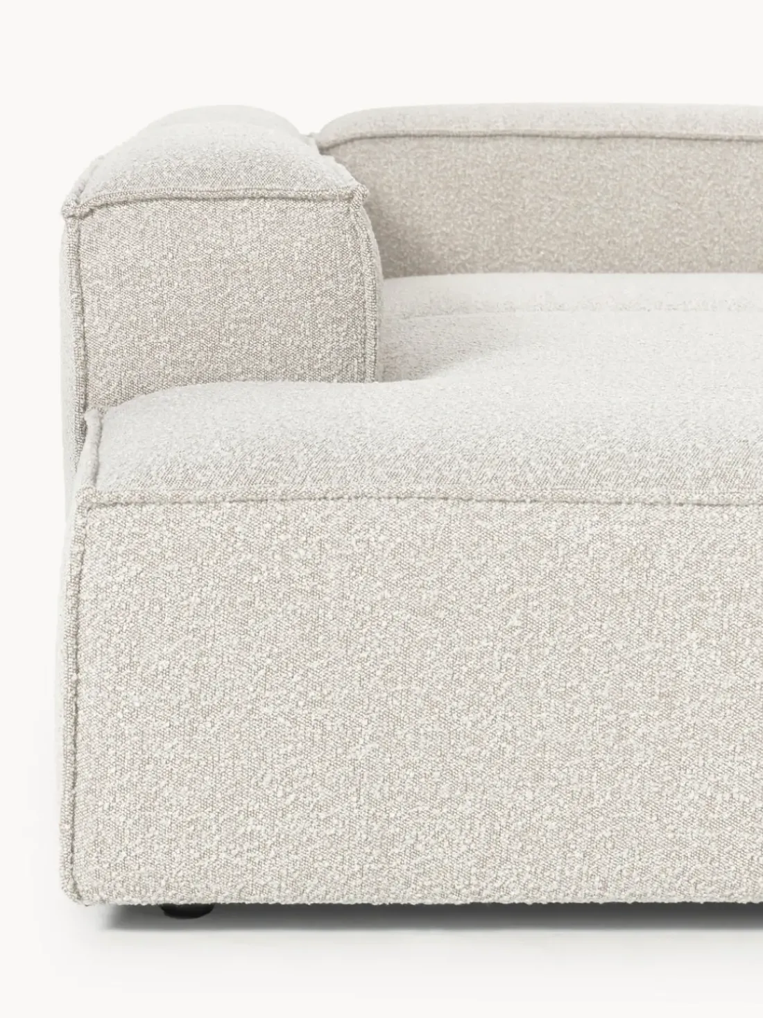 Diván rinconero modular en tejido bouclé Lennon