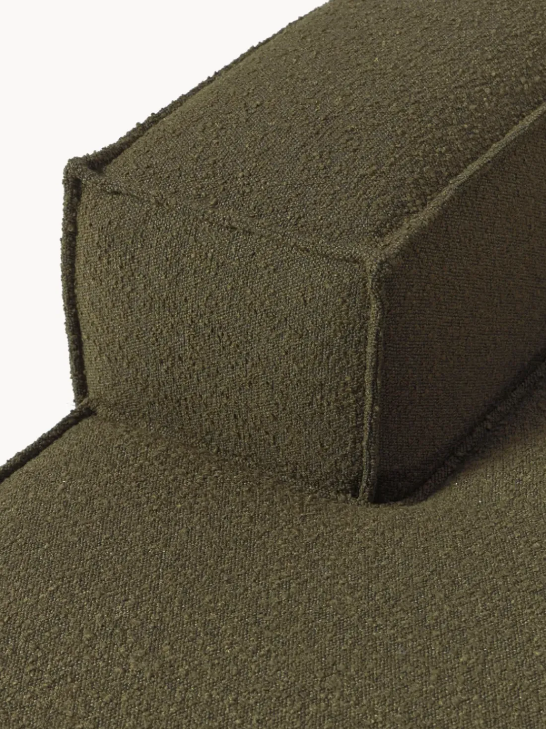 Diván rinconero modular en tejido bouclé Lennon