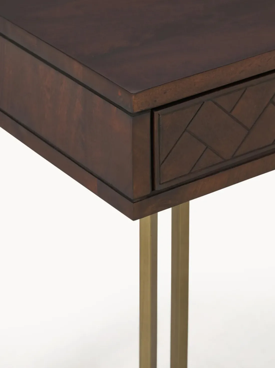 Escritorio de madera de mango con diseño de espiga Luca