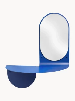 Espejo de pared artesanal con estante Flip