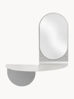 Espejo de pared artesanal con estante Flip