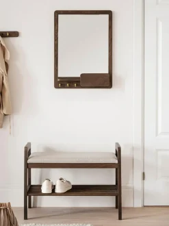 Espejo de pared con estante de madera de roble Inverness