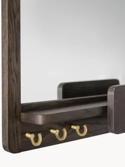 Espejo de pared con estante de madera de roble Inverness
