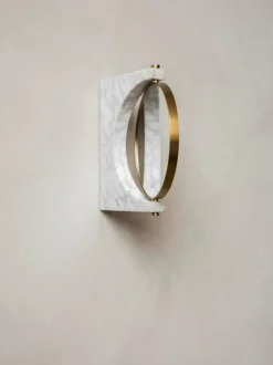Espejo tocador redondo de mármol de pared Pepe