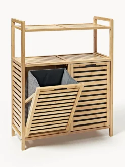 Estantería de baño de bambú con cestos de ropa Kit