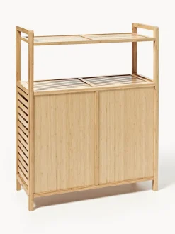 Estantería de baño de bambú con cestos de ropa Kit