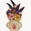 Felpudo artesanal de lana mullida Flower Vase