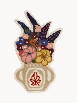 Felpudo artesanal de lana mullida Flower Vase