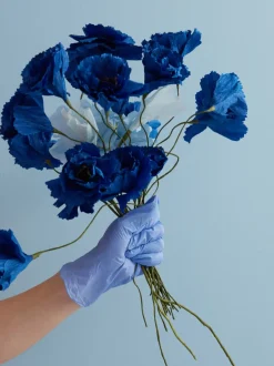 Flor artificial artesanal Ice Poppy