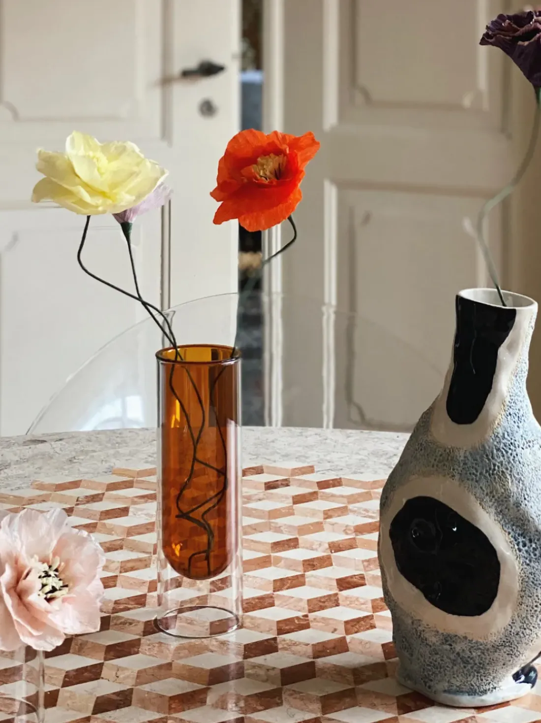 Flor artificial artesanal Poppy